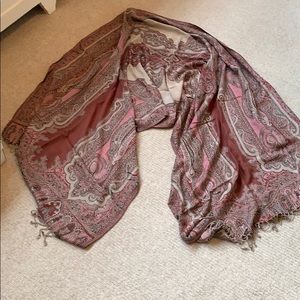 Scarf in soft rose pinks and greys. BUNDLE IT UP!